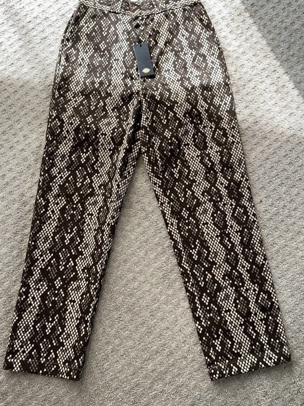 Dickies Women's High Waist Snakeskin Pants, Straight Leg, Size 6 R (27X26), NWT